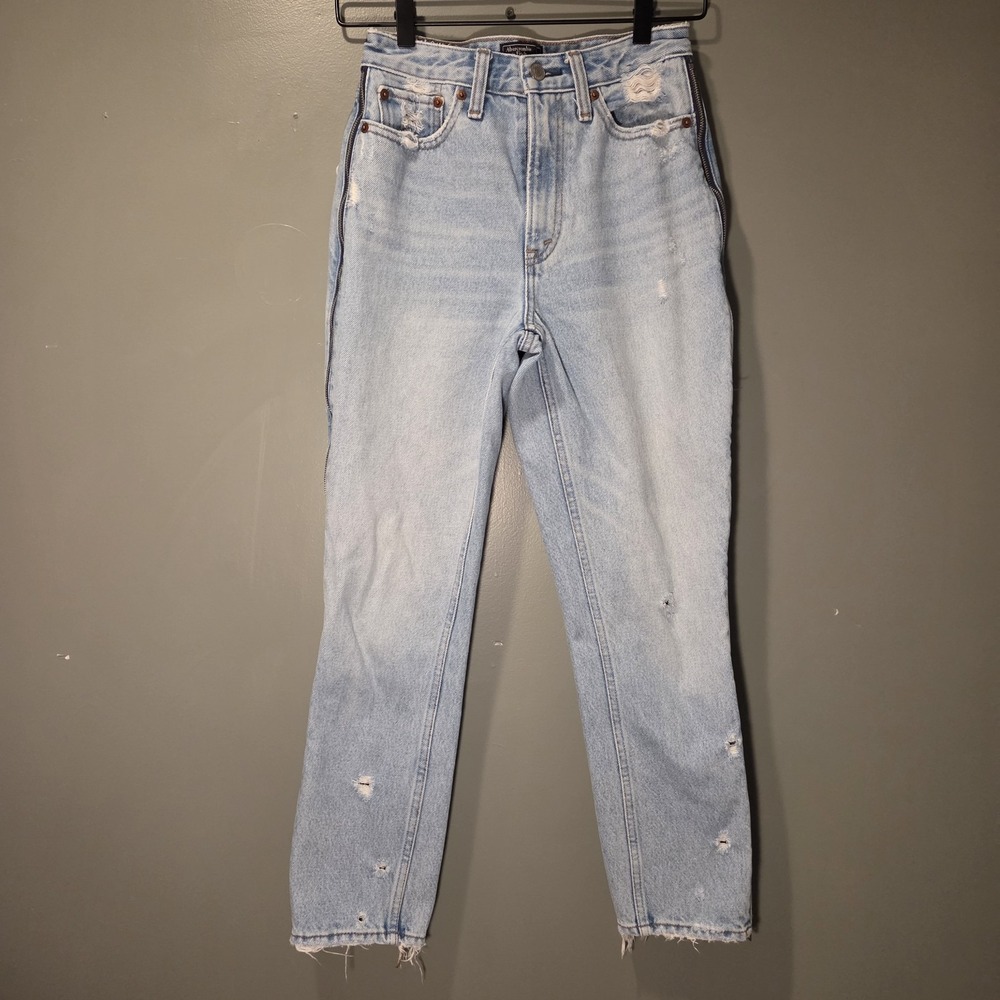 Abercrombie & Fitch‎ Annie High Rise Girlfriend Jeans Side Zips, Women's Size 25